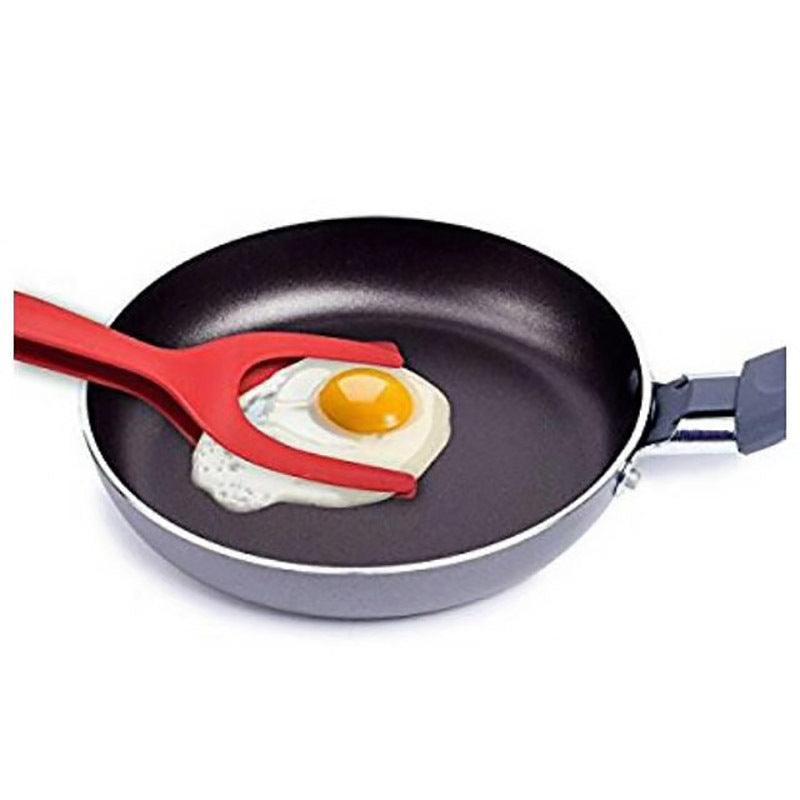 2 In 1 Grip And Flip Spatula Tongs Pancake Fried Egg French Toast Omelet - TechTrendzNz