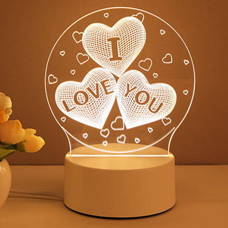 3D Lamp Acrylic USB LED Night Lights Neon Sign Lamp Xmas Home Decorations For Room Decor Valentines Day Gifts - TechTrendzNz