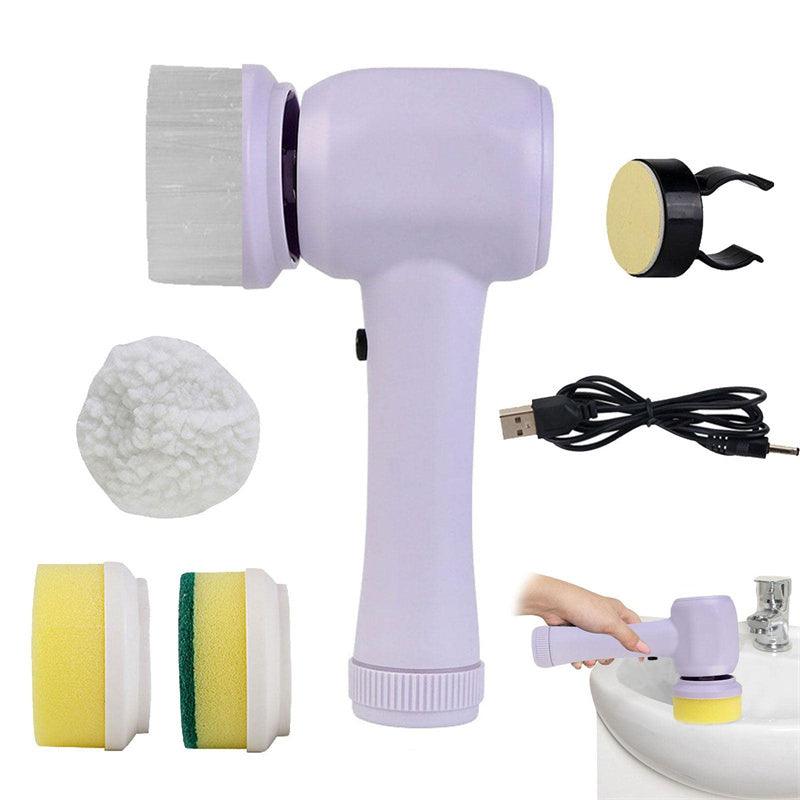 Electric Cleaning Brush 4 In 1 Spinning Scrubber Handheld Electric Cordless Cleaning Brush Portable - TechTrendzNz