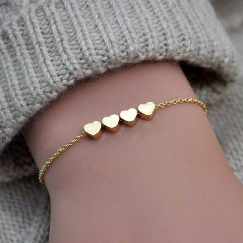 Fashion Jewelry Exquisite New Korean Fashion Temperament Simple Thin Chain Heart Bracelet For Women Girls Birthday Party Jewelry Gift - TechTrendzNz