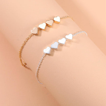 Fashion Jewelry Exquisite New Korean Fashion Temperament Simple Thin Chain Heart Bracelet For Women Girls Birthday Party Jewelry Gift - TechTrendzNz