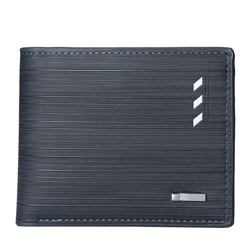 Fashion Men's Stripe Wallet Multi Function ID Credit Card Holder Two -fold Money Clip High Quality Leather Coin Purse - TechTrendzNz