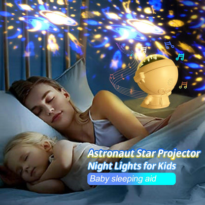 Galaxy Star Projector Starry Sky Night Light Astronaut Lamp Room Decr Gift Child Kids Baby Christmas Spaceman Projection - TechTrendzNz