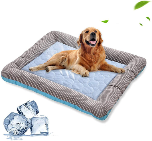 Pet Cooling Pad Bed For Dogs Cats Puppy Kitten Cool Mat Pet Blanket Ice Silk Material Soft For Summer Sleeping Blue Breathable - TechTrendzNz