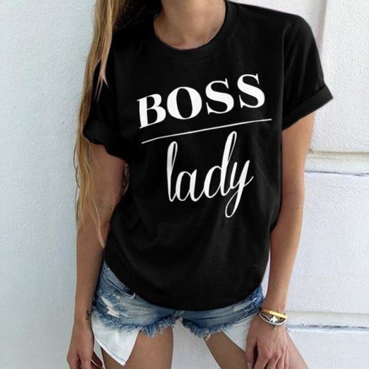 Summer Fashion Women Casual Letter Printed T-shirt Tops Lady Tee Printed Short Sleeve Tops - TechTrendzNz