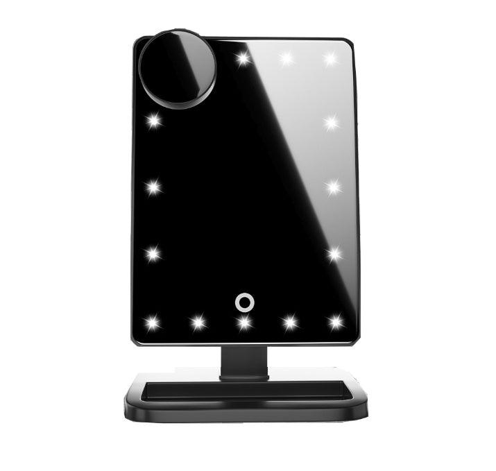 Touch Screen Makeup Mirror With 20 LED Light Bluetooth Music Speaker 10X Magnifying Mirrors Lights - TechTrendzNz