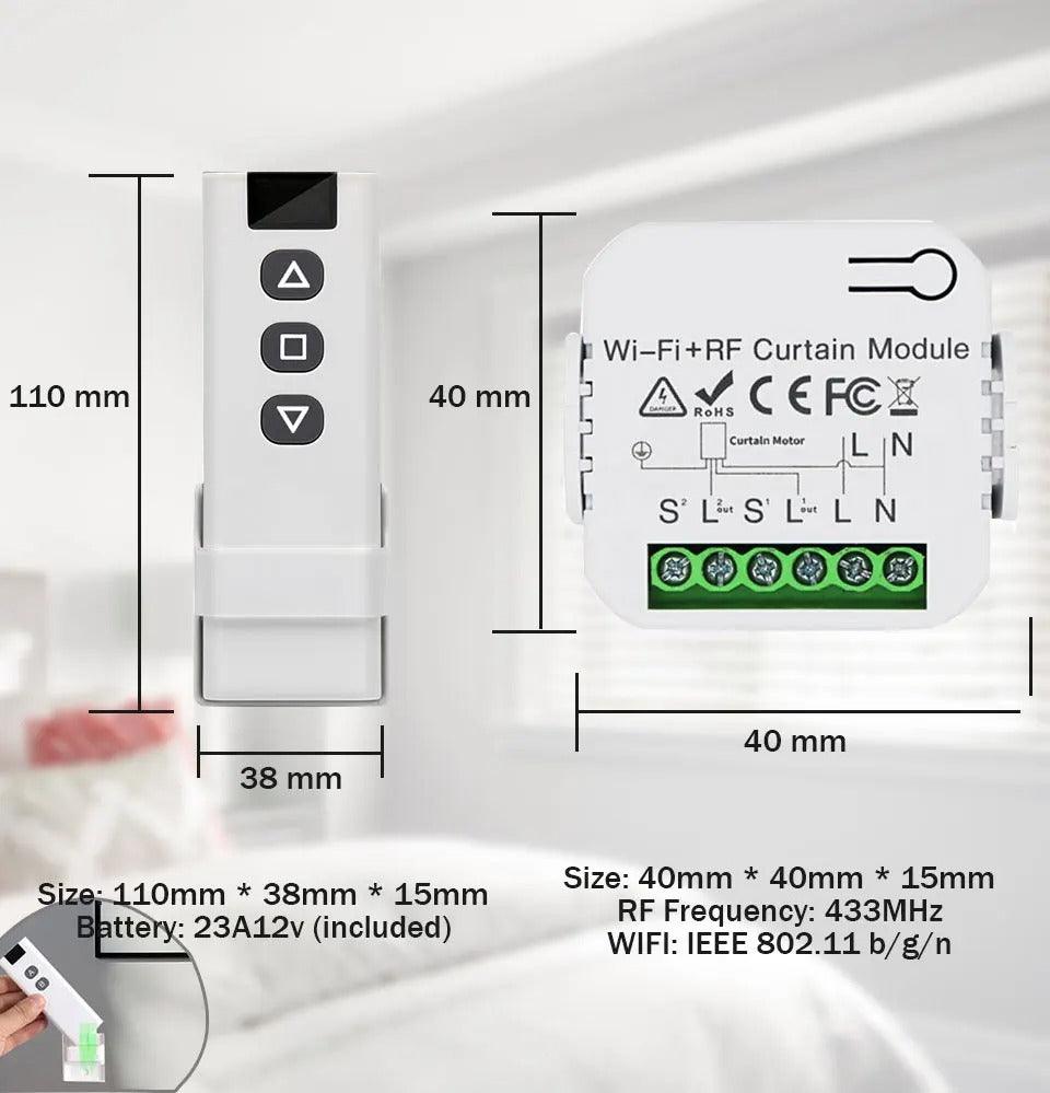 Tuya WiFi Smart Blind Curtain Switch RF433Mhz Home Smart Life APP Voice Control With Google Alexa For Electric Roller Shutter - TechTrendzNz