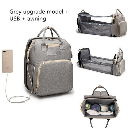 USB Charging Version Mommy Bed Backpack Folding Large Capacity Multi-function - TechTrendzNz