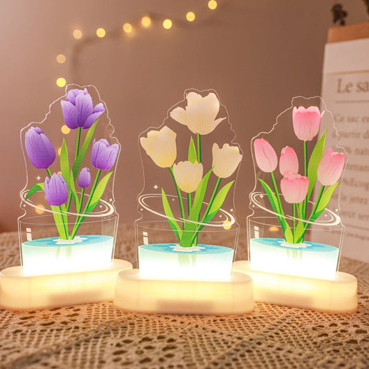 UV Color Printing Tulip Decorative Ornaments Small Night Lamp - TechTrendzNz